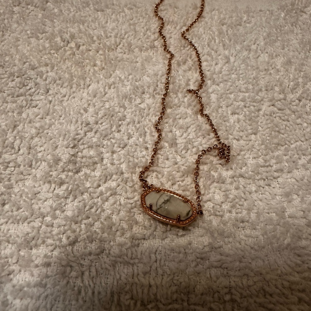 Kendra Scott Elisa necklace white marble and rose gold